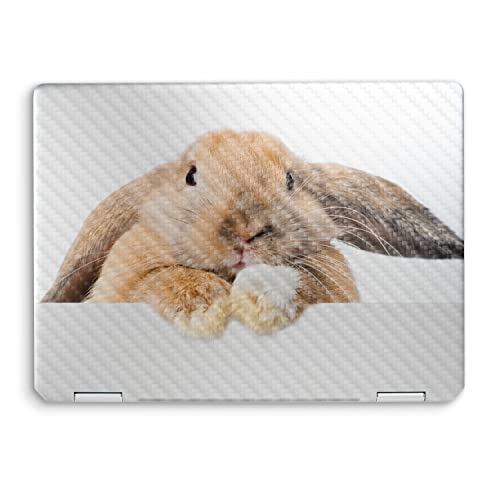 Image of MightySkins Carbon Fiber Skin Compatible with HP Spectre x360 14 inch (2022) Full Wrap Kit - Lop Bunny | Protective, Durable Textured Carbon Fiber Finish | Easy to Apply | Made in The USA