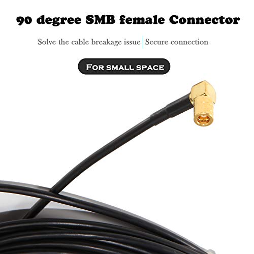 Anina 23 Feet XM Antenna Extension Cable for Satellite Sirius XM Radio-Right Angle SMB Male to SMB Female Radio Stereo Receiver Tuner - Thumbnail 5