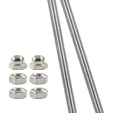 Aoserge M6x250mm 304 Stainless Steel Fully Threaded Rod with Cap Nuts, Hex Nuts - Robust Corrosion-Resistant Metal Screw, Perfect for Industrial & Home Use (Pack of 2)