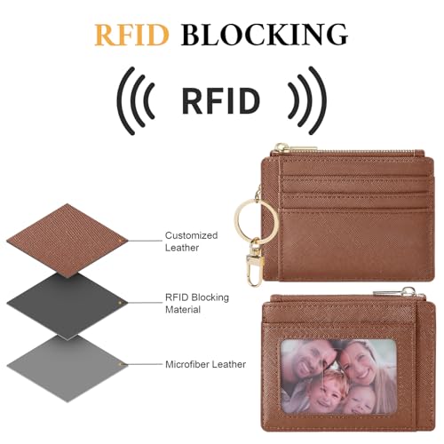 Image of Sodsay Card Case Slim Front Pocket Wallet for Women Credit Card Holder with Keychain | Slim, Front Pocket, Credit Card Holder, with Keychain