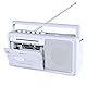 Tragbare Kassettenspieler Boombox,Vintage-AM/FM-Stereoradio mit Bluetooth, USB, Kopfhöreranschluss, tragbarer Kassettenrekorder für zu Hause oder draußen