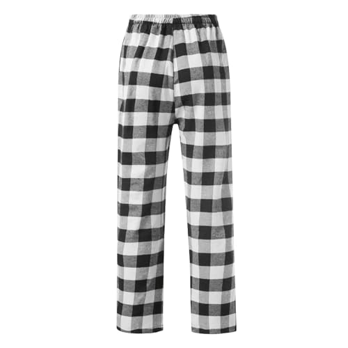 Pajama Pants Mens Plaid Pjs Bottoms Sleepwear Halloween Pj Pants Soft Cozy With Pockets Elastic Waistband Drawstring Black Large - image 4