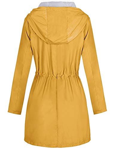 image for Bloggerlove Yellow Raincoat Women's Rain Jacket Waterproof With Hood L