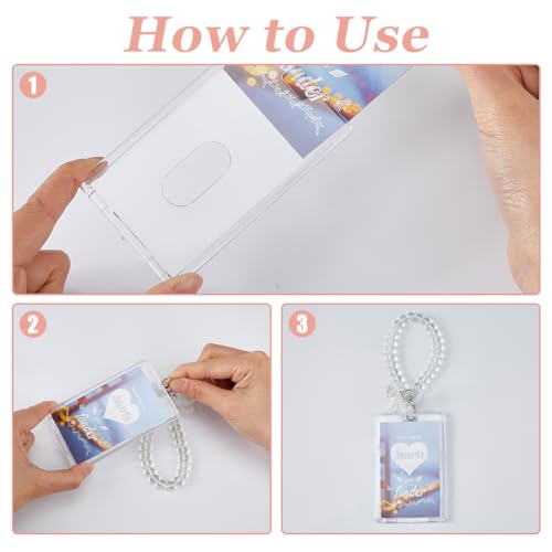 SUPERFINDINGS 3 Sets Acrylic Photocard Holder 4.1x2.5inch Kpop Photocard Holder Clear ID Bank Photo Card Holder Cute Butterfly Bear Shaped Card Protector for Women - Image 4
