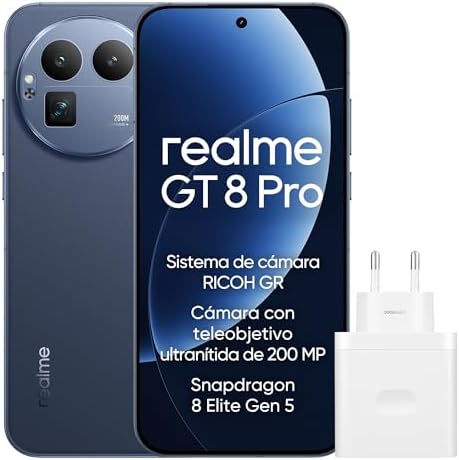 realme GT 8 Pro Smartphone 12GB+256GB, Sistema de cámara RICOH GR, Cámara con teleobjetivo ultraníti...