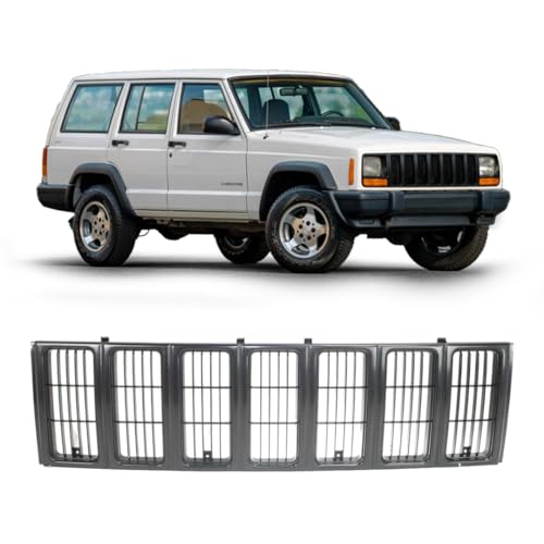 FITRITE AUTO PARTS New Grille for 1997-2001 Jeep Cherokee, Prime Black Finish, Made of Plastic CH1200208 55055150