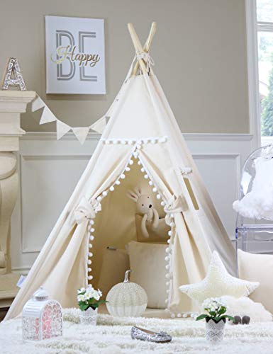 ILOVETEEPEE Kid Teepee, Sailor Teepee with Poles, Flags, Mat and Storage Bag