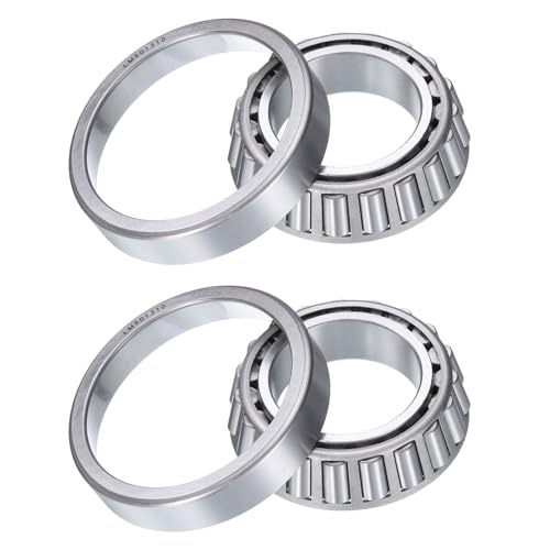 sourcing map 2pcs LM501349/LM501310 Tapered Roller Bearing Cone and Cup, 1.625" Bore x 2.891" OD x 0.77" Thick, Chrome Steel Taper Bearing Set, ABEC-3