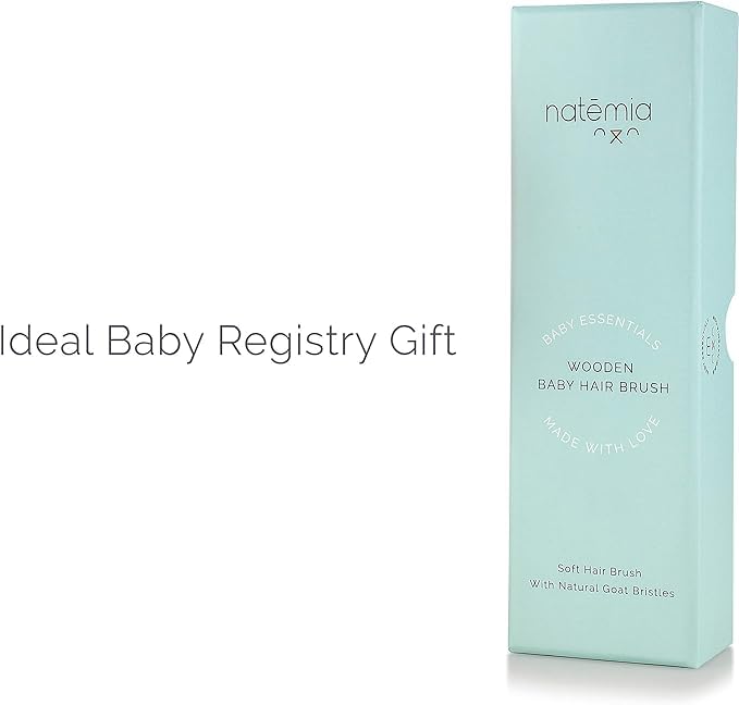 Miniatura 6 de Natemia Paquete de 2 cepillos de madera para el pelo del bebé, cerdas suaves naturales para recién nacidos y niños pequeños, cuidado suave de la