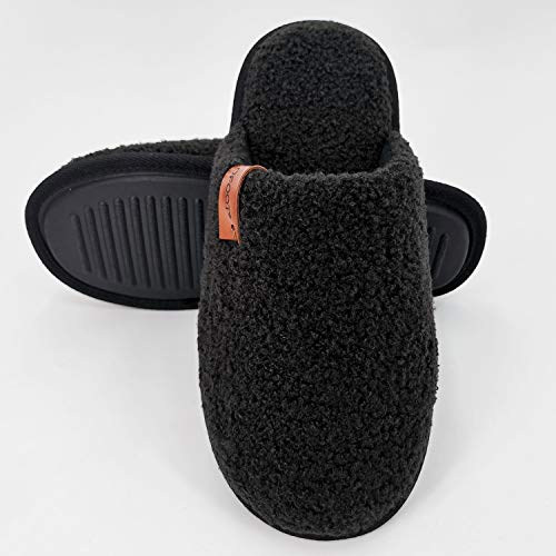 ofoot Womens Warm Fuzzy House Slippers Indoor Slip On Bedroom Shoes with Memory Foam Insole Non Skid Rubber Soles4