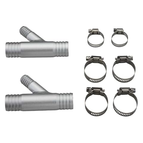 2 Pcs Cab Heater Y-Fitting 1 Inch to 5/8 Hose Clamp Heater Made from Aluminum Compatible with UTV CAN AM RZR SXS Polaris Yamaha Honda Cover