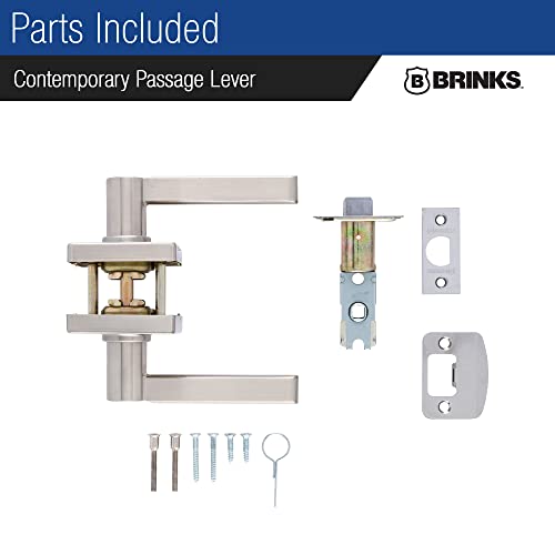 Brinks – Contemporary Non-Locking Interior Door Lever, Satin Nickel - Designed For Sleek And Modern Homes And Blends Seamlessly With Interior Décor (E2427-119) #TOP6