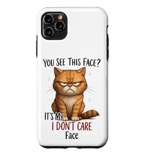 I Don't Care Face Cat �ʔ��� ���֐S�ȔL �X�}�z�P�[�X iPhone 11 Pro Max �p