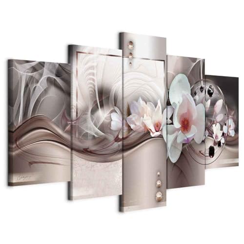 artgeist Canvas Prints Wall Art Flowers Orchid 59x30 in - 5pcs Home Decor Framed Stretched Picture Photo Painting Artwork for Living Room Floral Nature Botanical b-C-0113-b-o