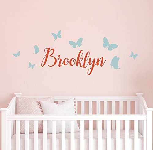 Kids Name Wall Decal/Kids Room/Nursery Decal/Custom Name Sticker/Personalized Wall Decal/Baby Name Decal/Butterfly Name #TOP2