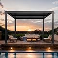 LVUYOYO Outdoor Louvered Pergola 10' x 13', Aluminum Pergola with Adjustable Roof, Waterproof Metal Gazebo for Patio, Backyard, Garden, Deck (Black)