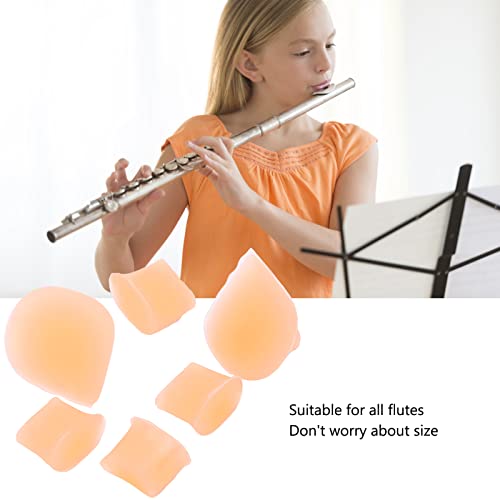 image for Walfront 6Pcs Flute Brick Silicone Light Yellow Flutes Mute Key Pads M