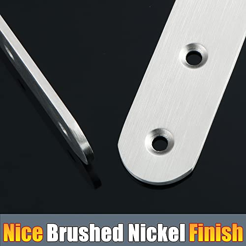 Alise Floating Shelf Brackets,Bracket For Shelves Heavy Duty L Wall Bracket Corner Brace,Joint Angle Bracket For Hanging Support,5X3 Inch Brushed Nickel(Pack Of 4) #TOP2