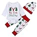 Produktbild Angel ZYJ Baby Jungen Mädchen Strampler Set, 1. Weihnachts-Outfit Set Roten Strampler + Hut + Hose (Weiß, 3-6M)