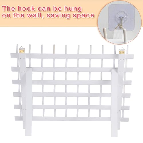 Image of Yookeer 60 Spools Wooden Thread Rack and 48 Pcs Thread Spools Savers /Spool Huggers with Hanging Hooks for Sewing Quilting Embroidery Machine Needlecraft Supplies(White)