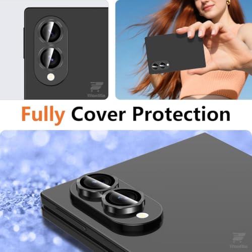 Image of 2+2 Pack - Privacy Tempered Glass Compatible with Samsung Galaxy Z Fold 8 Wide 5G with 3D Camera Lens Ring Protector Screen Glass Protector | 9H Hardness | Case Friendly | Anti-Spy - Installation Kit