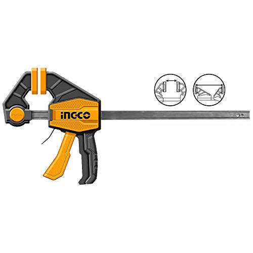 Ingco Morsetto a Sgancio Rapido Reversibile (18 - 63x450mm, Nero, Giallo)