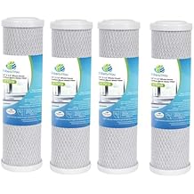 CFS 10" x 2.5" Activated Carbon Block Water Filter Cartridges Compatible with WaterPur CCI-10-CLW12 Models Removes Bad Taste Whole House Replacement Filter 4 Pack
