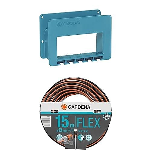 Gardena System-Schlauchboy: Gartenschlauch-Halterung für die Wand, platzsparende Aufbewahrung für Gartenschlauch(238-20) + Gardena Comfort FLEX Schlauch 13 mm (1/2 Zoll), 15 m: Formstabiler18031-20)