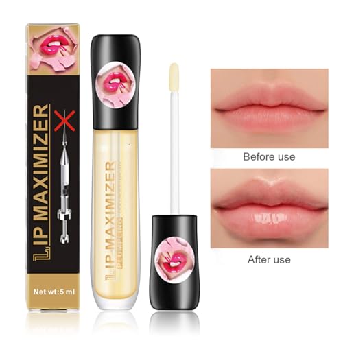 GL-Turelifes Lip Plumper Lip Gloss, Lip Maximizer Balm Plumper Lip Volumen extremo, Heathly Enhancer Labios hidratados, Hidrata, Elimina la sequedad Arrugas Mejora el brillo voluminoso - imagen 6