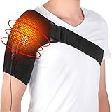 Heating Shoulder Brace Wrap, Heat Shoulder Support, Hot Cold Therapy for Rotator Cuff, Frozen Shoulder and Shoulder Dislocation Pain Relief, Fits for Left or Right Shoulder, Men Women