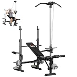 HOMCOM Panca Palestra Multifunzione con Pulley System Supporto Bilanciere