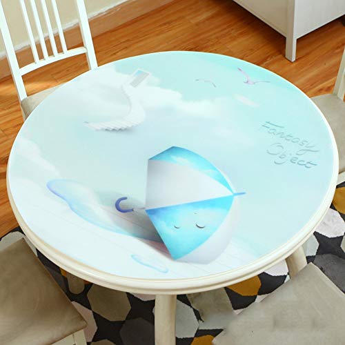 Nappe en PVC imperméable MU pour table basse ronde de maison