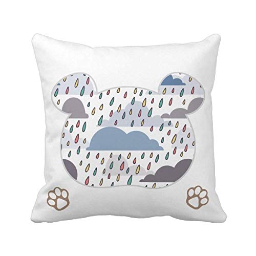 Housse de coussin ours nuage pluie pour décoration chambre bébé - 2