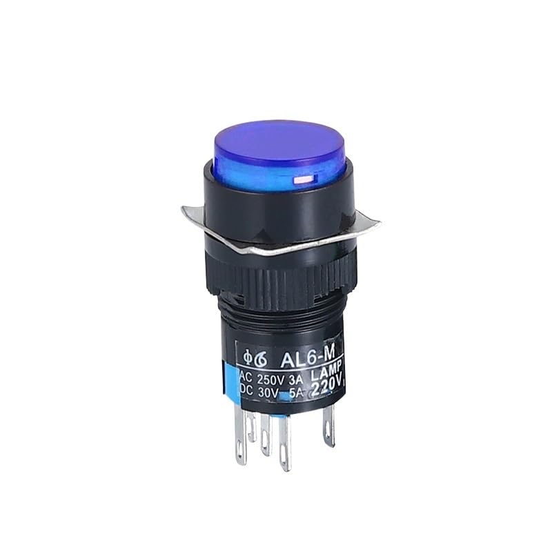 Interrupteur bouton-poussoir 16MM LA16 lumineux 220V 24V réinitialisation automatique