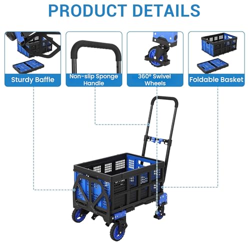Carretilla plegable 2 en 1 con capacidad 330 lb miniatura 2