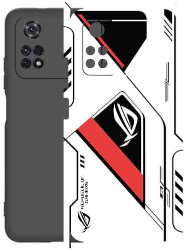 Image of AtOdds - Full Body Back Screen Guard Protector Film - Lamination Wrap Skin Sticker Compatible with Poco M4 PRO (4G) | Scratchproof Matte Finish (RogRed)