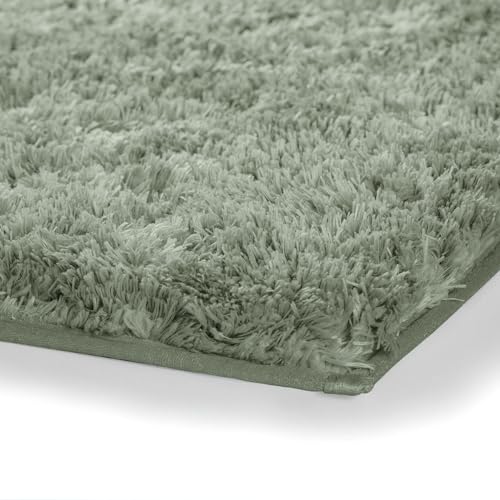 Image of LUXE HOME INTERNATIONAL Microfiber Rectangular Home Bath Mat Super Soft Non Slip Vegas Mats for Bathroom, Kitchen, Bedroom, and Door (40X60 Cm, Pastel Green) Pack of 1