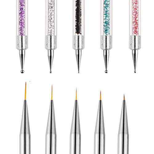 image for SUMAJU 5 Pcs Nail Painting Brush Set, Nail Liner Nail Art Brushes Acry