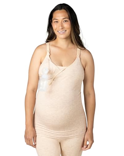 Image of Kindred Bravely Women's Nursing Pumping Cami | Seamless, hands free pumping and nursing maternity top with shelf bra and adjustable straps. Fits all standard pumps
