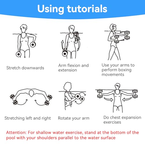 Wasserhanteln Für Wassergymnastik, Water Aerobics Dumbbells 2 Stück Einstellbare Schaumstoff-Wassergewichte, Poolwiderstand, Schwimmtraining, Fitnessgeräte Für Erwachsene Und Kinder