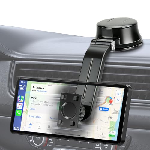 EEEKit Suction Cup Car Mount for CarPlay Screen, 360° Rotation Carplay Display Holder, Adjustable Windshield Dashboard Mount for Most 7-10.26in GPS Navigation Car Stereos