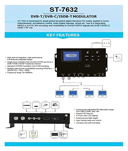 Wyszukiwarka Cyfrowego Miernika Satelitarnego, ST-7632DVB-C DVB-T ISDB-T Modulator Star Finder Ekran Lcd Hd DoskonałA CzułOść
