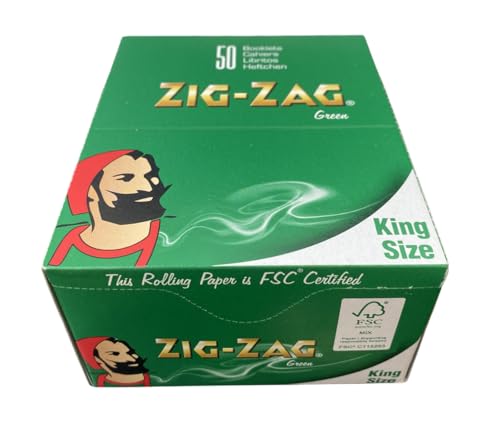 Zig Zag Lot de 50 paquets de feuille à rouler Vert King Size