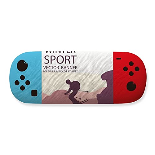 Étui de rangement pour lunettes motif bâtons de ski boîte rigide solaire et optique