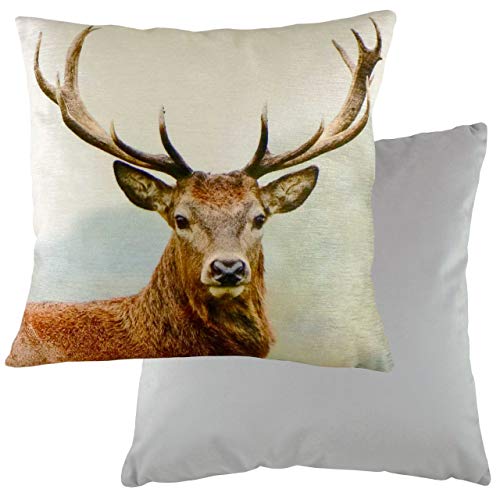Evans Lichfield Housse de Coussin en Velours Motif tête de cerf Multicolore 43 x 43 cm Cover