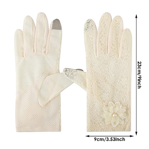Yolev YOLEV-532199_3 Ladies Floral Lace Gloves Short Elegant Gloves Stretchy Summer Sun Uv Protection Driving Gloves thumb #1