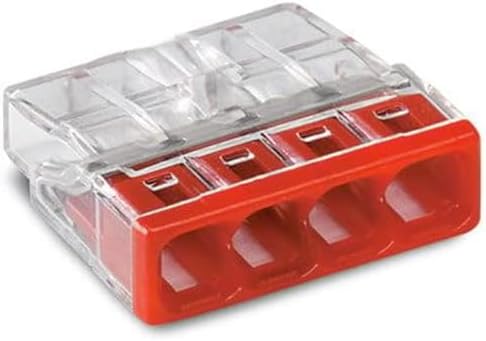 WAGO 2273-204 Złączka Instalacyjna, Czerwony, 100 Sztuk