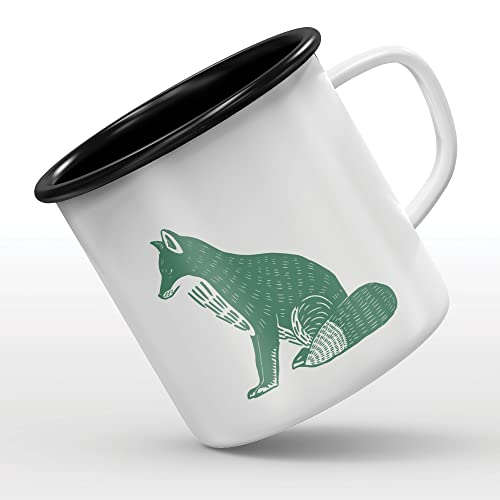Mygoodprice MUG tasse émaillée au motif Vintage renard