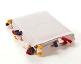 Cotton Blankets Queen Size - Smooth Pique Weave Texture Throw Blanket Perfect for Snuggling in Bed,