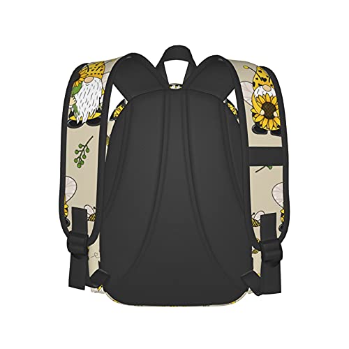 KiuLoam 17 Inch Backpack Gnomes Bees And Sunflowers Laptop Backpack Shoulder Bag School Bookbag Casual Daypack3